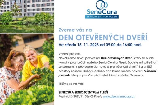 Pozvánka na Den otevřených dveří SeniorCentra Plzeň